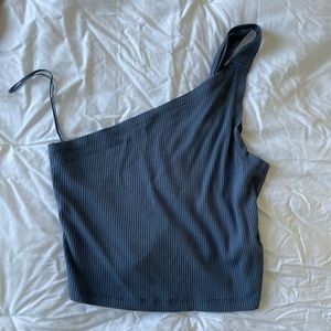 Cropped one shoulder tank
